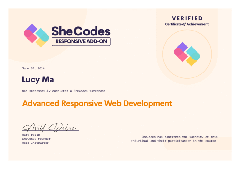 Web development certificate